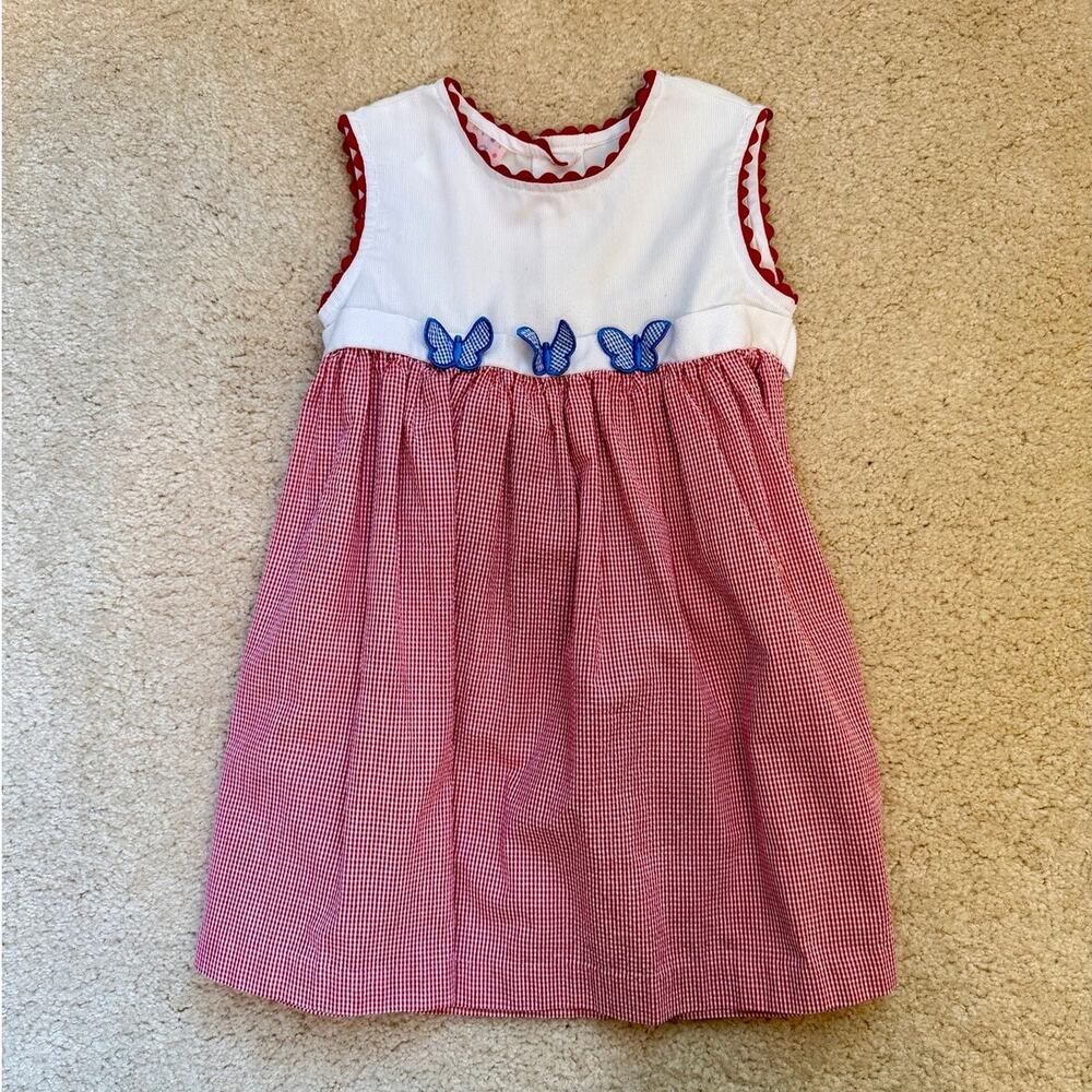 Vintage red white and blue dress toddler size 4